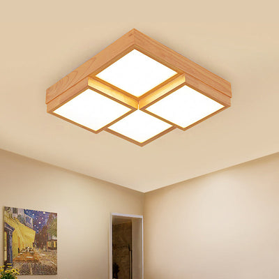 TimberLume Wood Ceiling Lamp - Elegant Multi-Light Fixture - OpalDwell