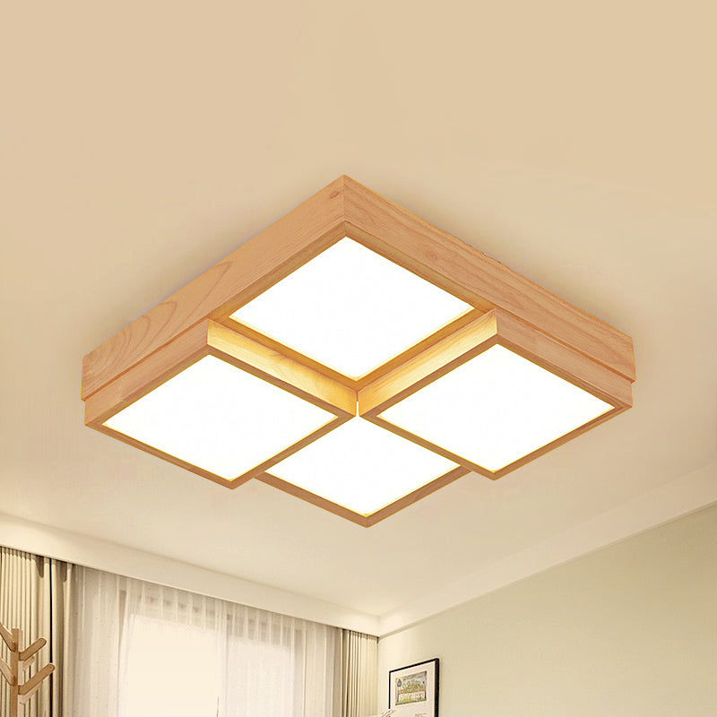 TimberLume Wood Ceiling Lamp - Elegant Multi-Light Fixture - OpalDwell