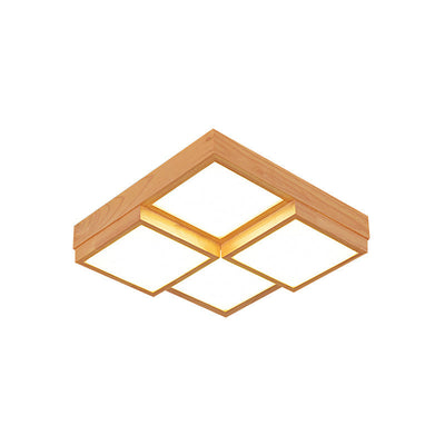 TimberLume Wood Ceiling Lamp - Elegant Multi-Light Fixture - OpalDwell
