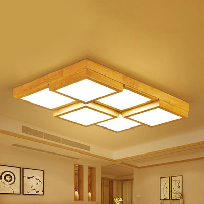 TimberLume Wood Ceiling Lamp - Elegant Multi-Light Fixture - OpalDwell