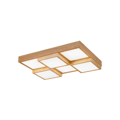 TimberLume Wood Ceiling Lamp - Elegant Multi-Light Fixture - OpalDwell