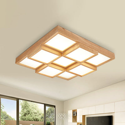 TimberLume Wood Ceiling Lamp - Elegant Multi-Light Fixture - OpalDwell