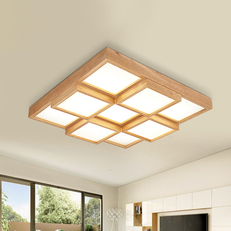 TimberLume Wood Ceiling Lamp - Elegant Multi-Light Fixture - OpalDwell