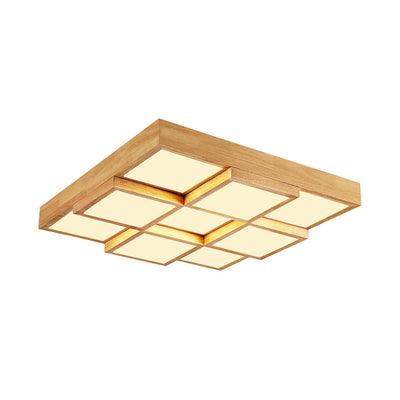 TimberLume Wood Ceiling Lamp - Elegant Multi-Light Fixture - OpalDwell