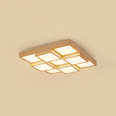 TimberLume Wood Ceiling Lamp - Elegant Multi-Light Fixture - OpalDwell