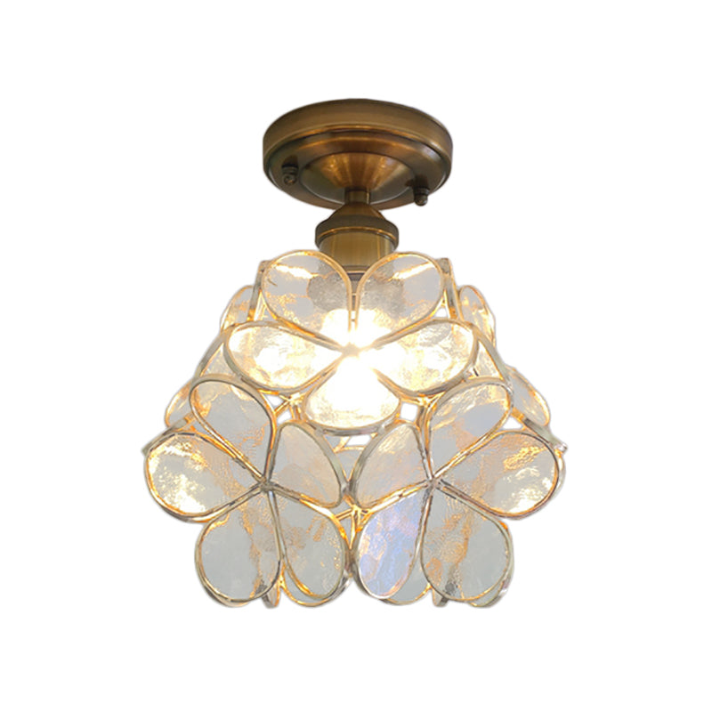 FloraLume Floral Glass Ceiling Light With Floral Motifs - OpalDwell
