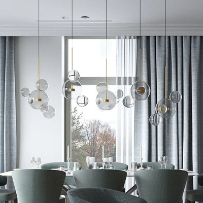 Nordic Snowball Glass Chandelier With Matte Or Clear Orbs - OpalDwell