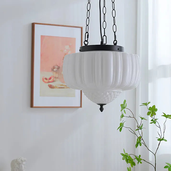 Modern white minimalist pendant light | OpalDwell - OpalDwell