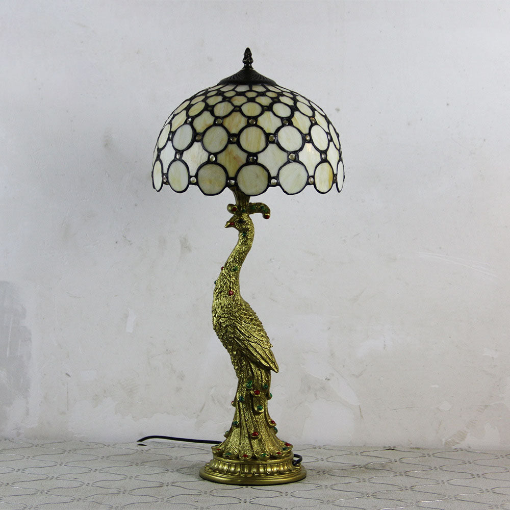 Aurena Tiffany-Style Table Lamp With Colorful Dome Shade - OpalDwell