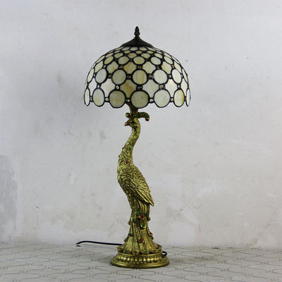 Aurena Tiffany-Style Table Lamp With Colorful Dome Shade - OpalDwell