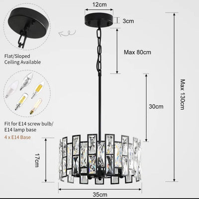 Celestia Crystal Pendant Light in Stainless Steel and LED - OpalDwell