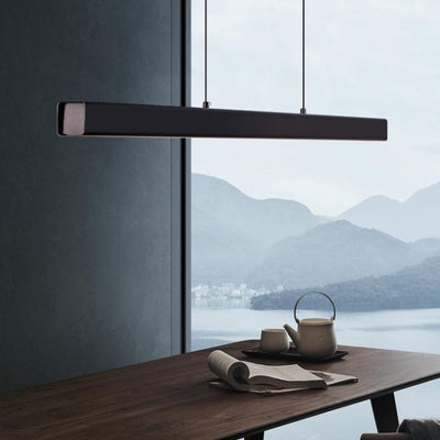Aureon Linear LED Chandelier For Dining And Office In Black Or Brown - OpalDwell
