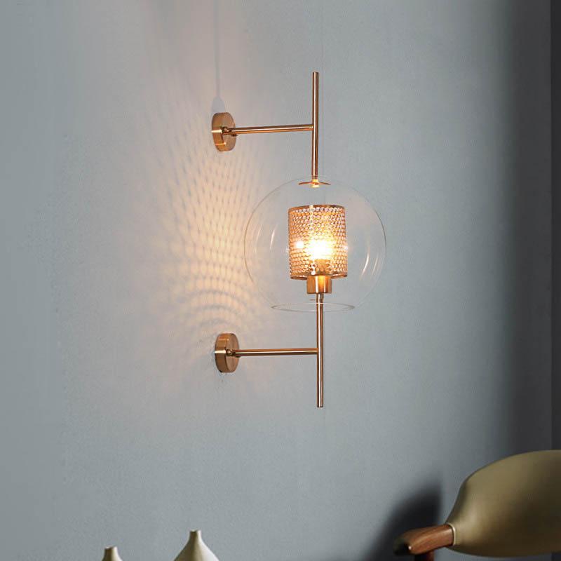 LumaHex Honeycomb Orb Wall Sconce With Warm Gold Glow - OpalDwell