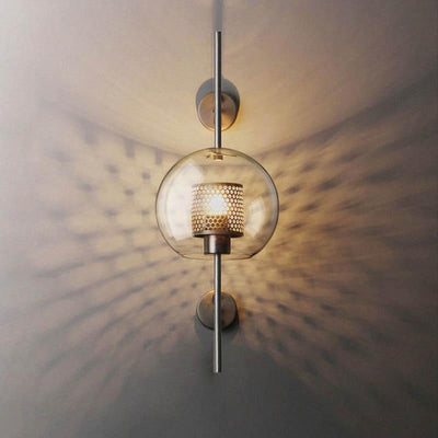 LumaHex Honeycomb Orb Wall Sconce With Warm Gold Glow - OpalDwell