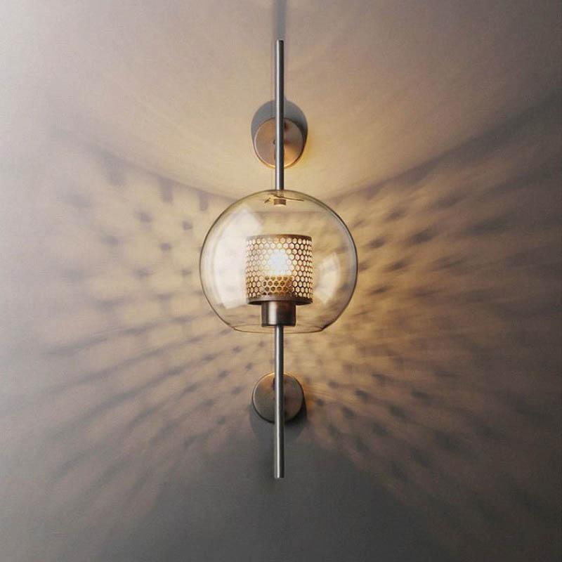 LumaHex Honeycomb Orb Wall Sconce With Warm Gold Glow - OpalDwell