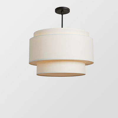 KirraLume Beige Linen Drum Pendant Lamp for Dining Room - OpalDwell