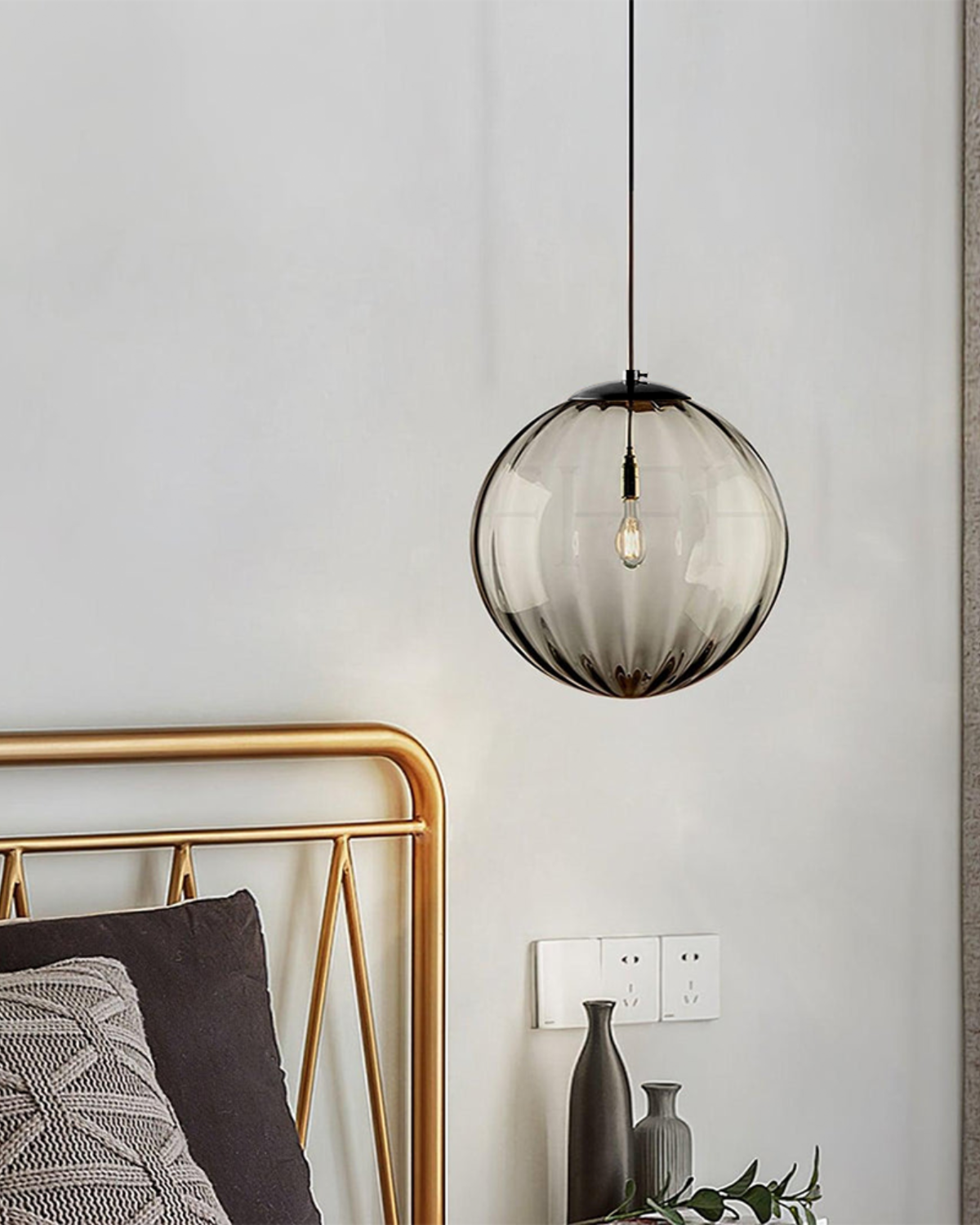 VeraLux Amber Glass Pendant Ceiling Light Vintage Warmth - OpalDwell