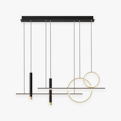 NoirLuxe Black Metal LED Chandelier for Living Room - OpalDwell
