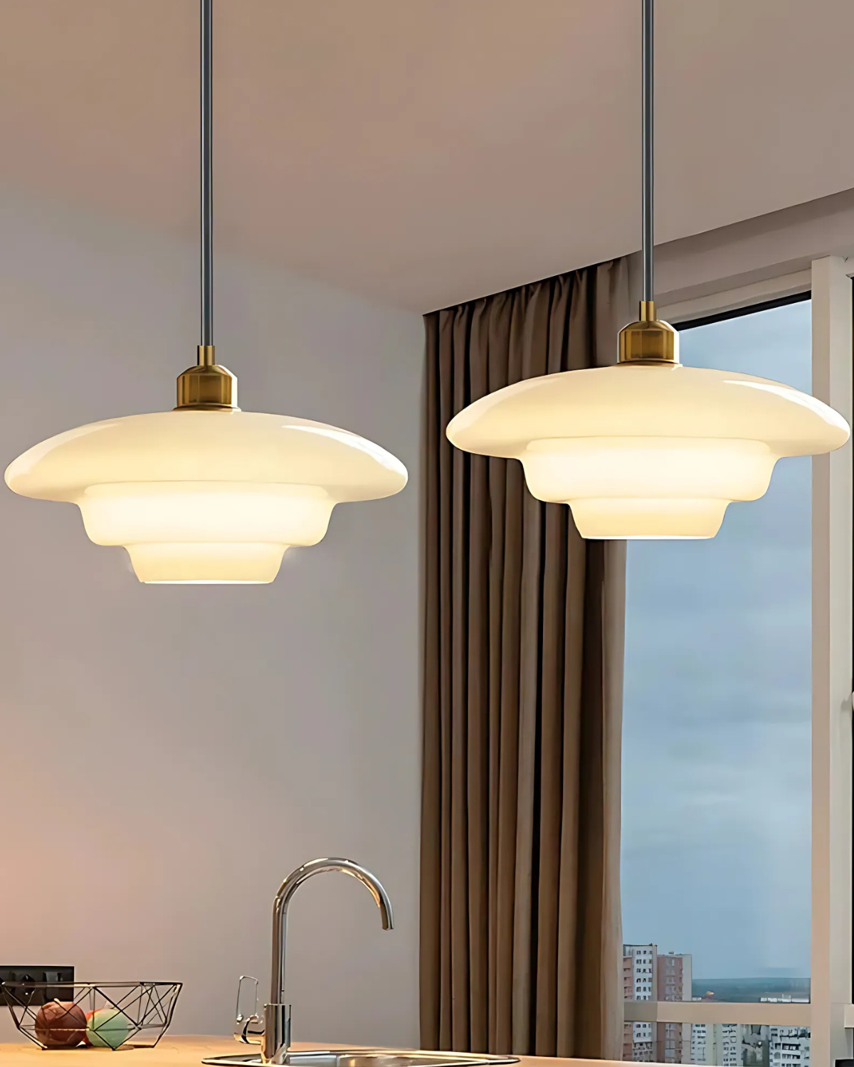LyraCloud Pendant Light Soft Cloud Opal Glass Glow - OpalDwell