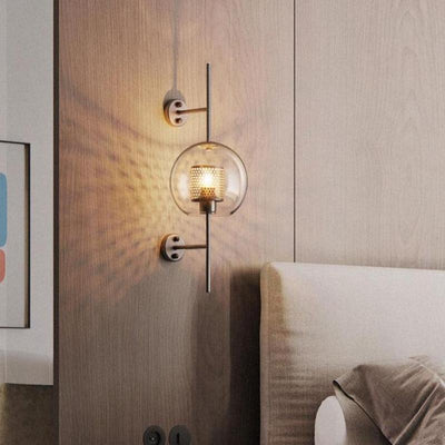 LumaHex Honeycomb Orb Wall Sconce With Warm Gold Glow - OpalDwell