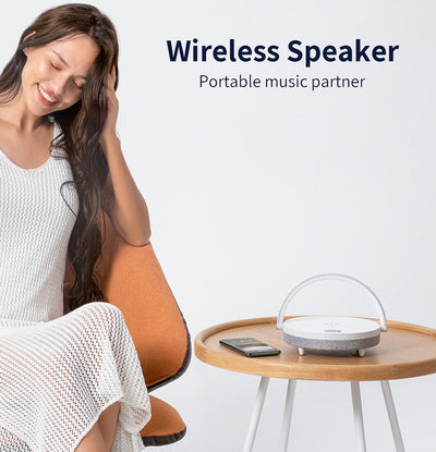 LumaNova 4 In 1 Bedside Lamp With Wireless Charging And Bluetooth Speaker - OpalDwell