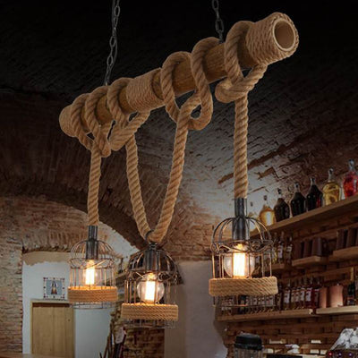 AstraLume Retro Metal and Wood Pendant Lamp for Living Rooms - OpalDwell