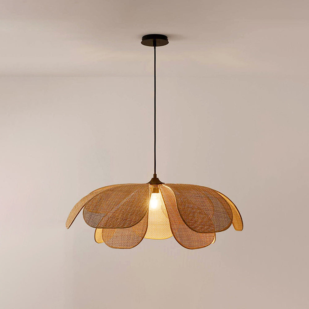 LumaNook Reed Wicker Pendant Light for Cozy Bedroom - OpalDwell