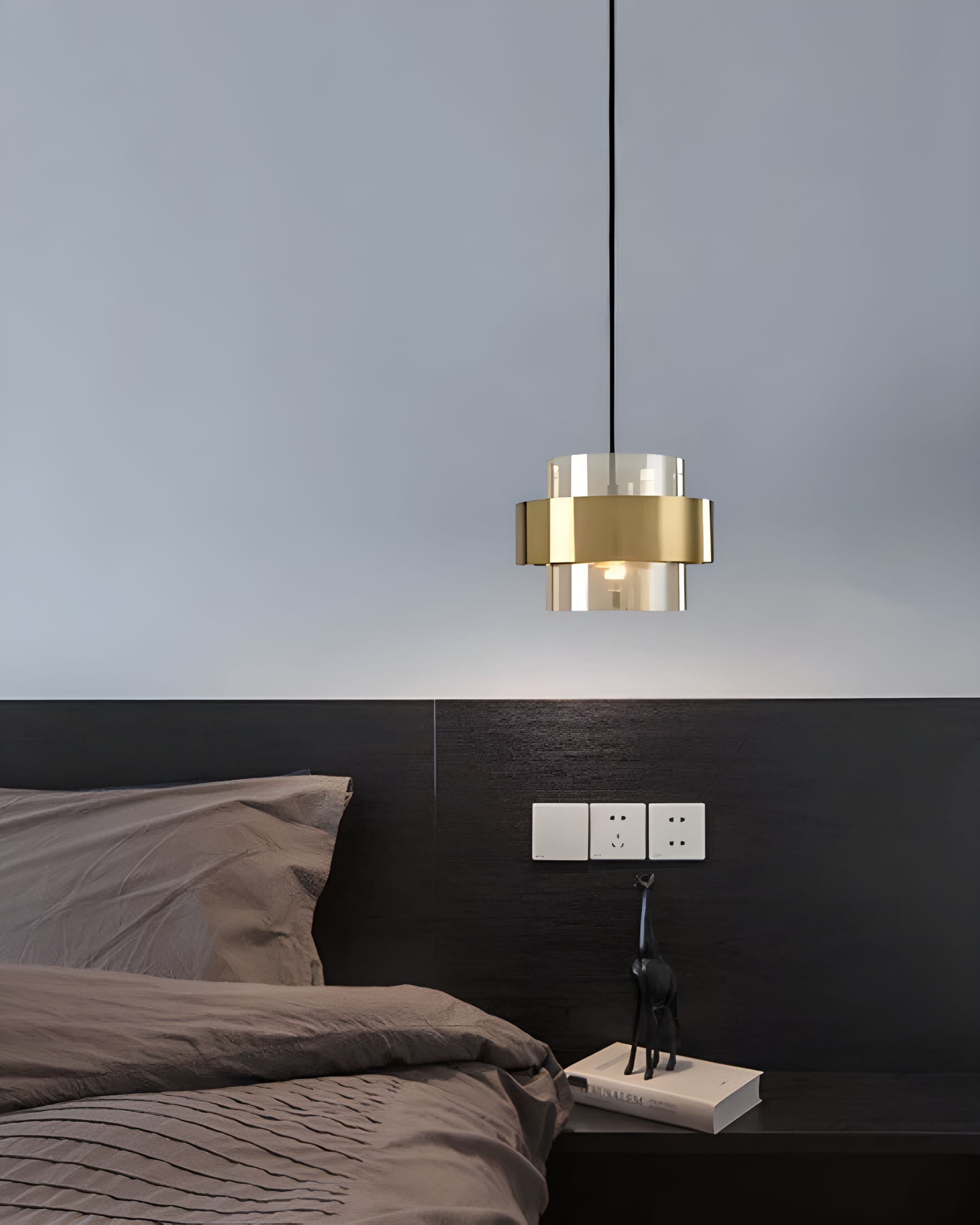 Solara Gold Glass Pendant Light with Industrial Edge - OpalDwell