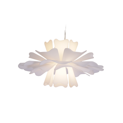 LumaNova White Metal Pendant Lamp for Modern Interiors OpalDwell