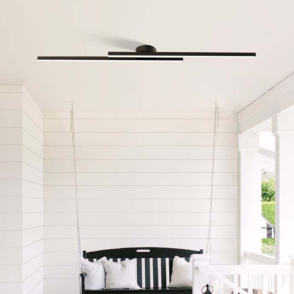 LumenVale Minimalist Aluminum LED Semi Flush Ceiling Light For Living Rooms OpalDwell