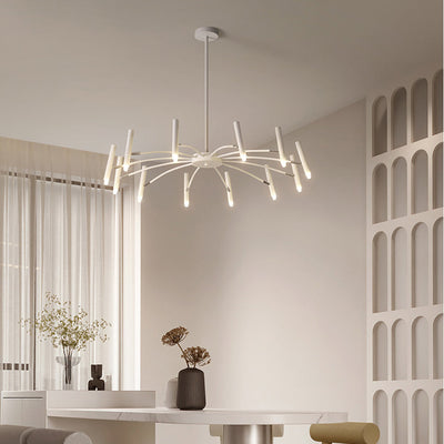 ElaraLuxe Gold and Black LED Chandelier for Modern Living - OpalDwell