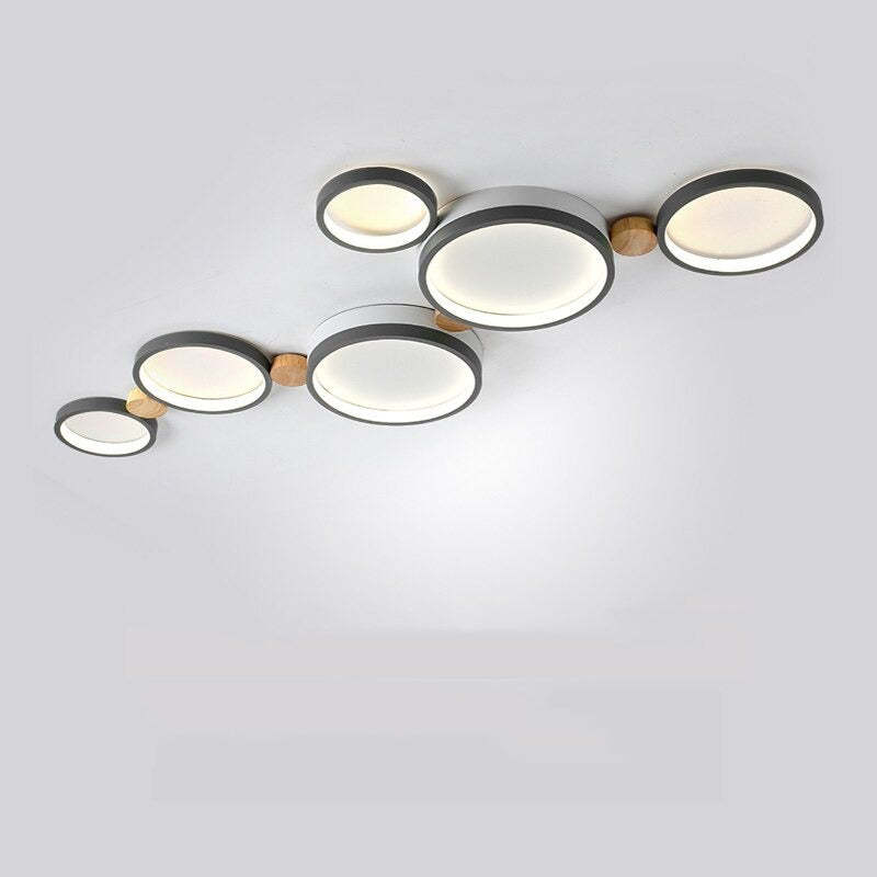NovaLumen Ceiling Lamp in White and Gray Metal Finish - OpalDwell