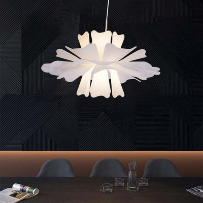 LumaNova White Metal Pendant Lamp for Modern Interiors OpalDwell
