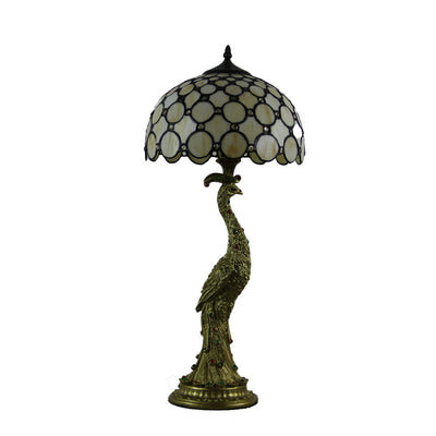 Aurena Tiffany-Style Table Lamp With Colorful Dome Shade - OpalDwell