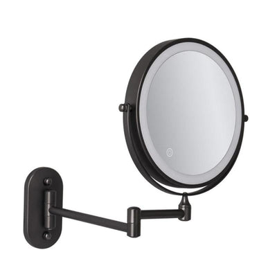 Velora Black Dual-Arm Magnifying Vanity Mirror With Rechargeable LED OpalDwell