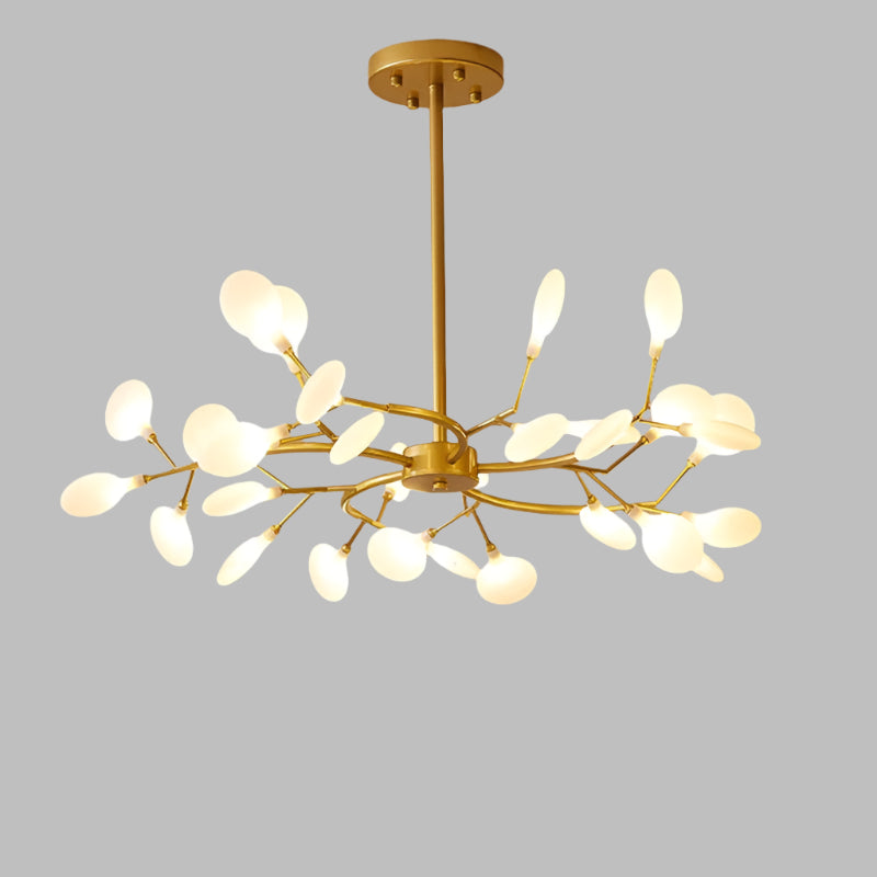 Lyra Branch LED Chandelier for Living and Dining Areas Minimalist Ceiling Light OpalDwell