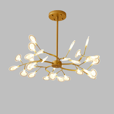 Lyra Branch LED Chandelier for Living and Dining Areas Minimalist Ceiling Light OpalDwell