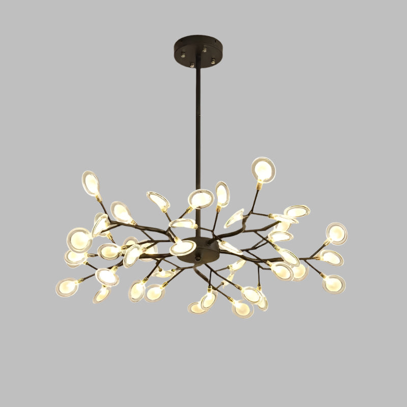 Lyra Branch LED Chandelier for Living and Dining Areas Minimalist Ceiling Light OpalDwell