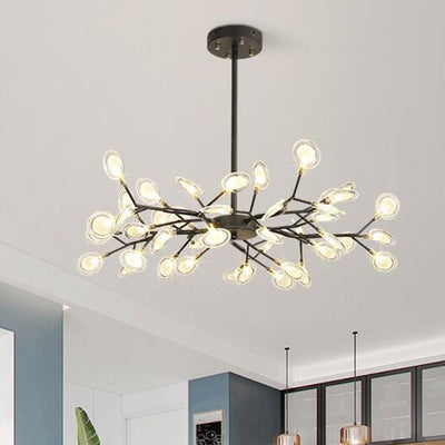 Lyra Branch LED Chandelier for Living and Dining Areas Minimalist Ceiling Light OpalDwell