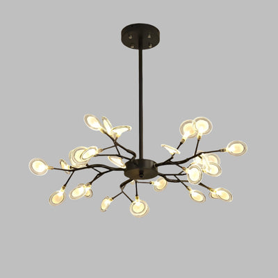 Lyra Branch LED Chandelier for Living and Dining Areas Minimalist Ceiling Light OpalDwell