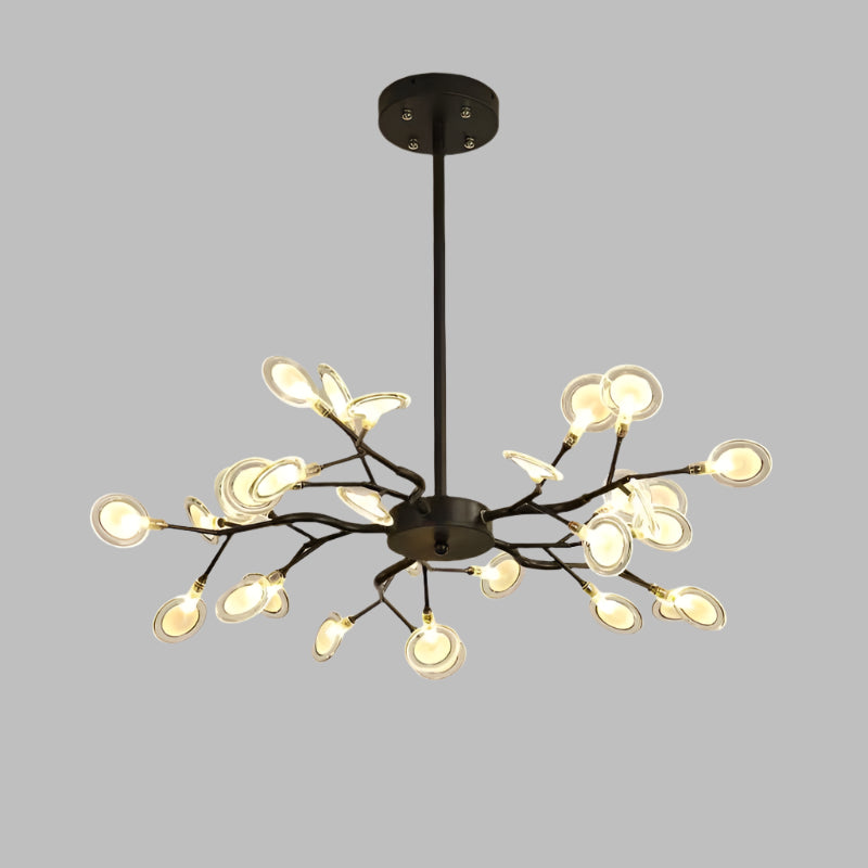 Lyra Branch LED Chandelier for Living and Dining Areas Minimalist Ceiling Light OpalDwell