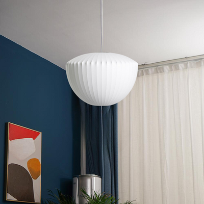 LumiVance Glass Pendant Lamp With Warm Wooden Accents - OpalDwell