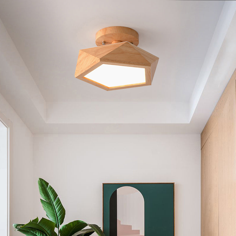 AureaHalo Recessed LED Ceiling Light with Wood Accents - OpalDwell