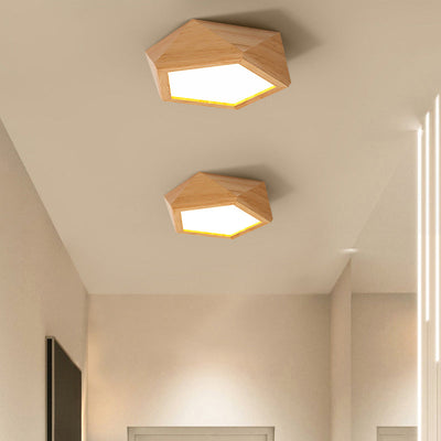 AureaHalo Recessed LED Ceiling Light with Wood Accents - OpalDwell