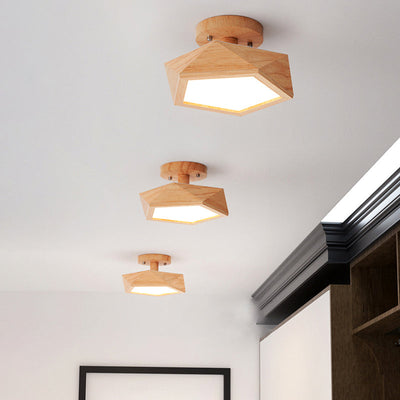 AureaHalo Recessed LED Ceiling Light with Wood Accents - OpalDwell
