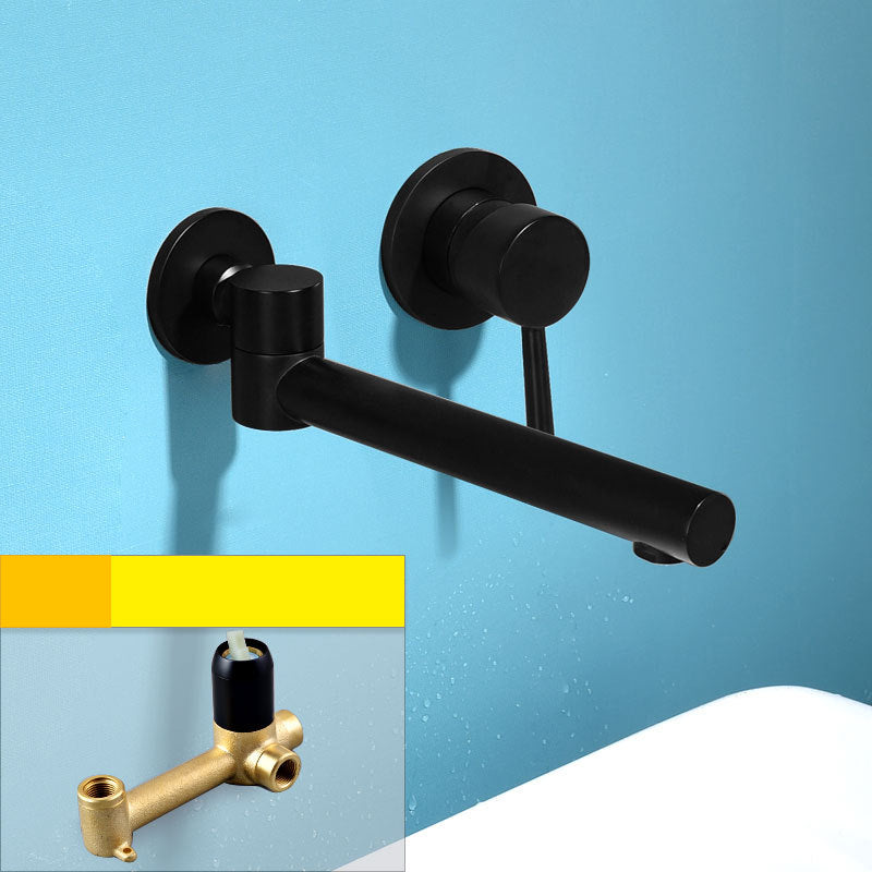 Alvora Round Wall-Mounted Bathroom Sink Faucet, Single Lever | OpalDwell OpalDwell