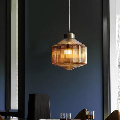 Quell Drum Pendant Lamp Modern Glass Pendant Light Glow - OpalDwell