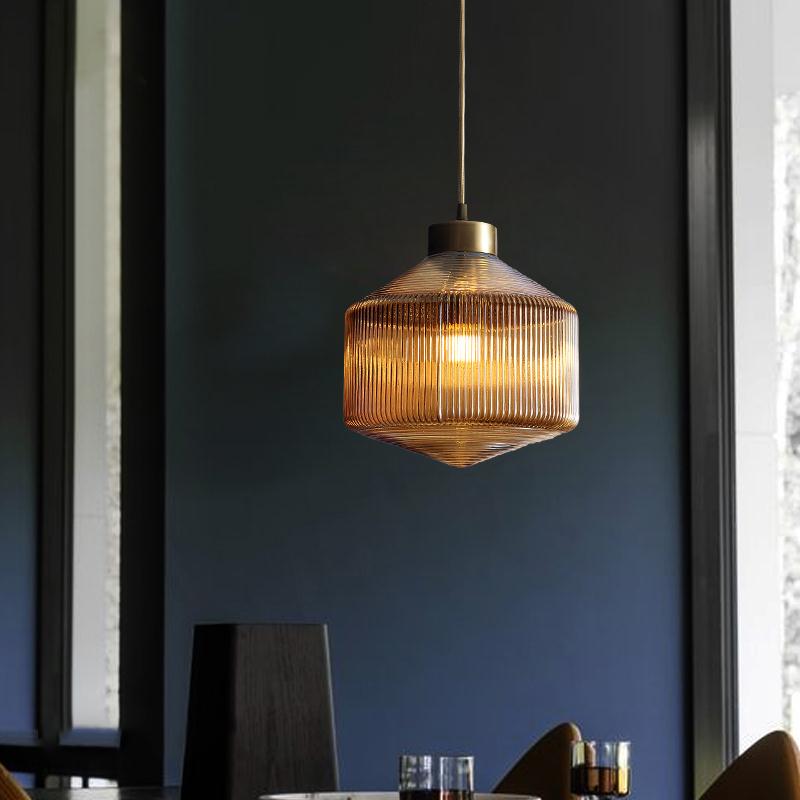 Quell Drum Pendant Lamp Modern Glass Pendant Light Glow - OpalDwell