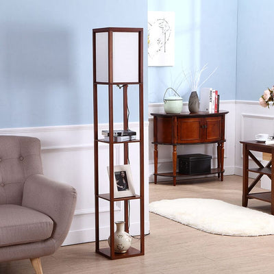 Rowan | Floor Lamp With Shelves OpalDwell