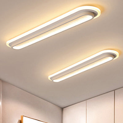 Oval LED Ceiling Light Black or White with Acrylic Diffuser - OpalDwell